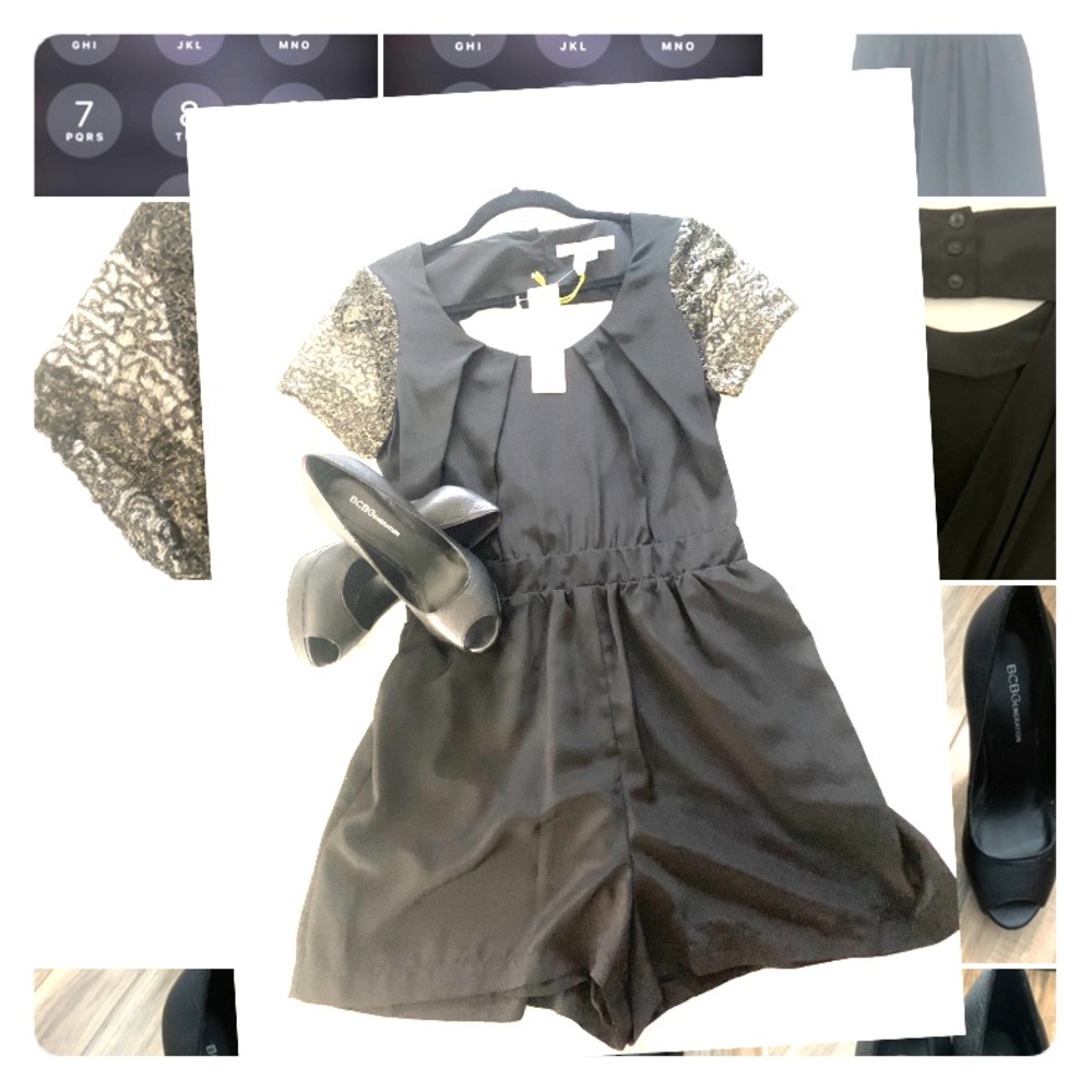 Dress, shoes, belt
